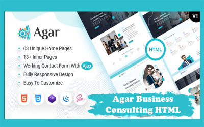 Шаблон Agar - многоцелевой HTML-шаблон для бизнеса и консалтинга