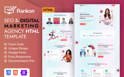 Шаблон RankOn - HTML-шаблон цифрового агентства SEO-маркетинга