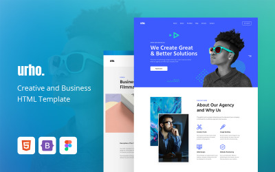 Шаблон Urho Creative Studio HTML и шаблон дизайна пользовательского интерфейса Figma