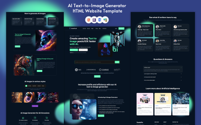 Шаблон TextoPic - AI HTML-шаблон  для преобразования текста в изображение