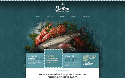 Шаблон  шаблон сайта ресторана морепродуктов  