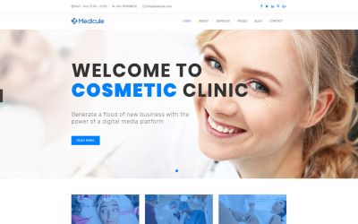 Шаблон Medicule - Шаблон сайта адаптивной пластической хирургии и косметической хирургии  html те